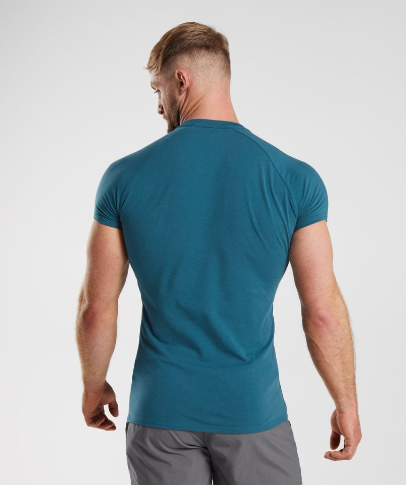 Men's Gymshark Apollo T-Shirts Blue | CA 1N573A